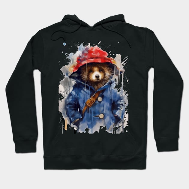 Messy Paddington Bear Illustration Hoodie by Kit'sEmporium